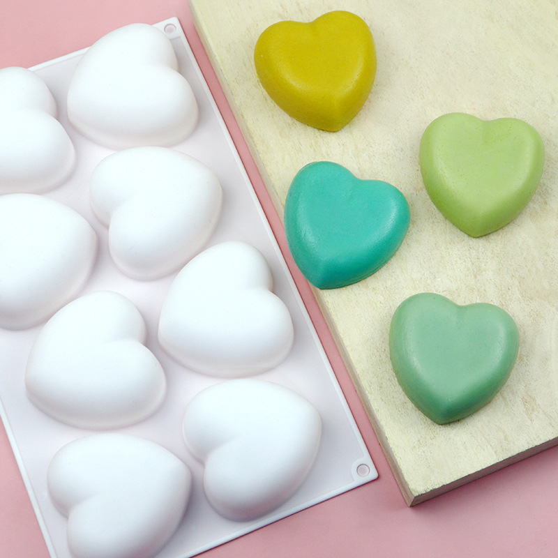 8 Pcs Love Heart Silicone Soap - đánh giá và giá Soap Making Experiment