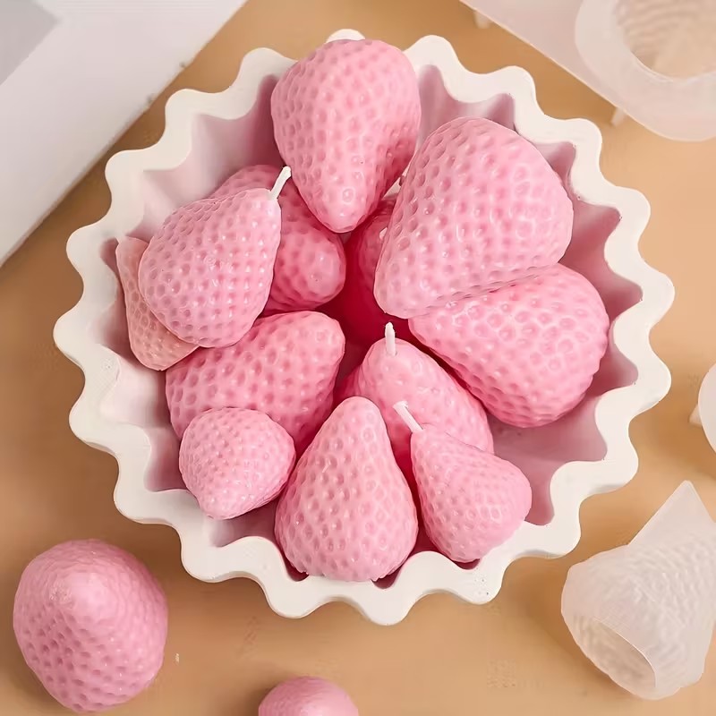 Strawberry Silicone Candle Mol - đánh giá và giá Soap Making Gifts