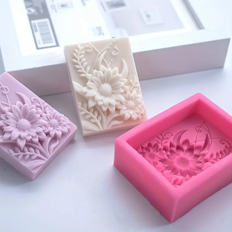 3D Flower Square Soap Silicone - đánh giá và giá Soap Making Chemical