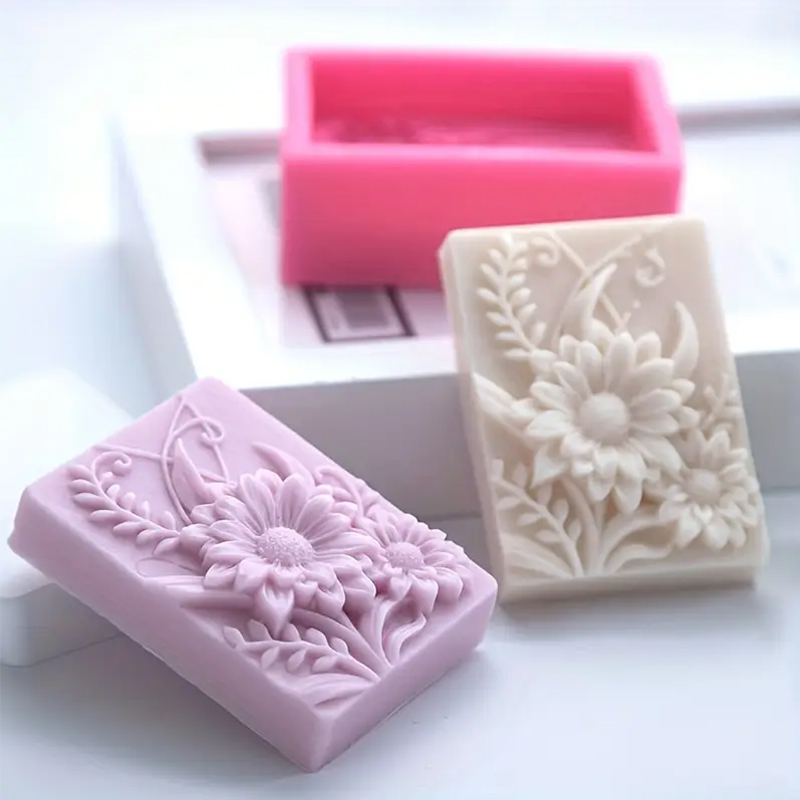 3D Flower Square Soap Silicone - đánh giá và giá Soap Making Chemical