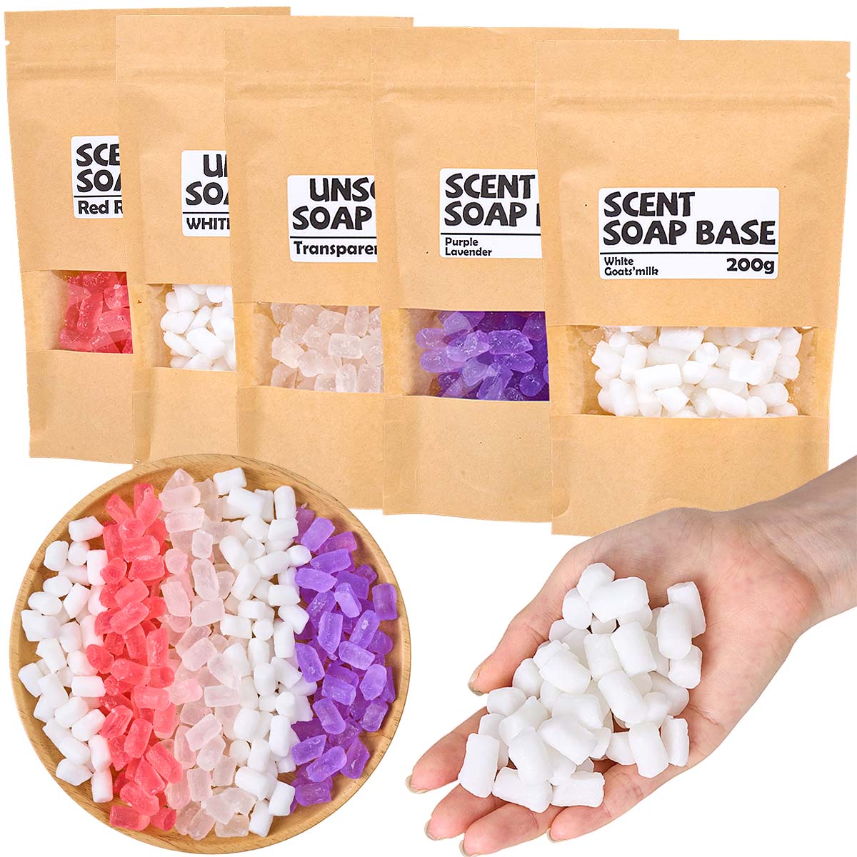200g Color Glycerin Soap Base  - đánh giá và giá Soap Making Goats Milk