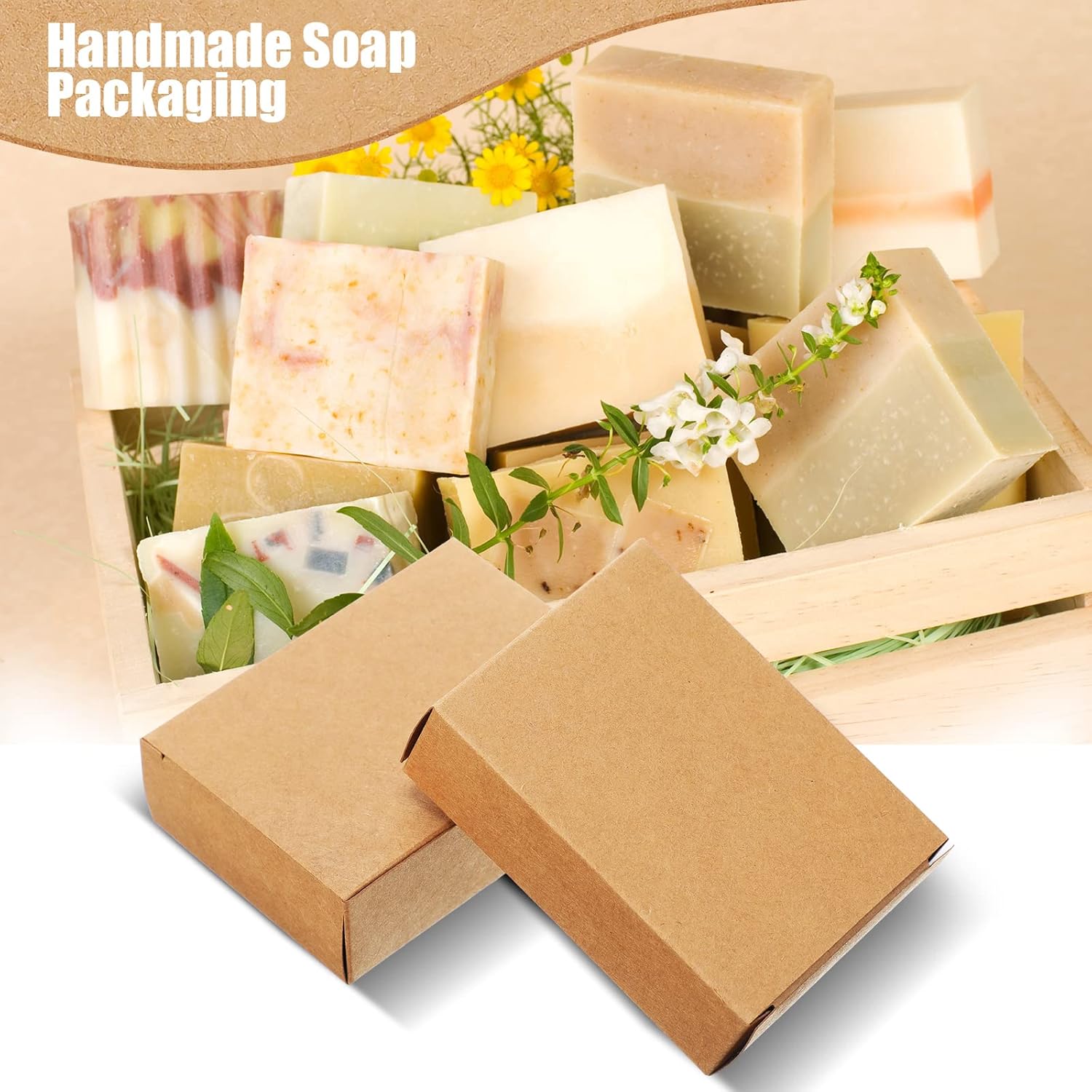 100 Pcs Kraft Soap Boxes Packa - đánh giá và giá Soap Making In School