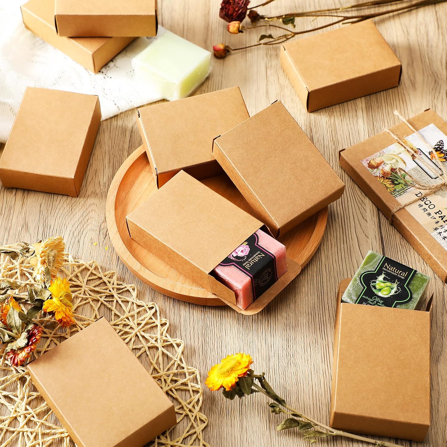 100 Pcs Kraft Soap Boxes Packa - đánh giá và giá Soap Making In School