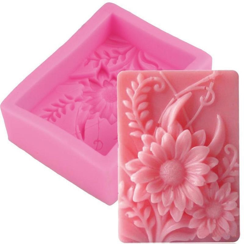 1pc 3D Square Rose Flower Sili - đánh giá và giá Soap Making Experiment