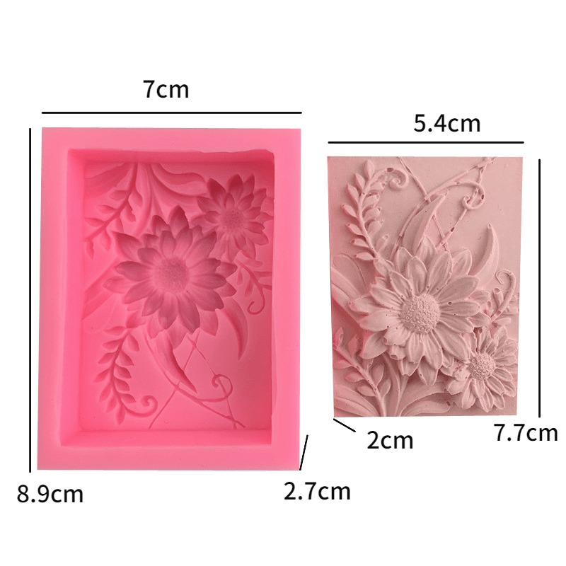 1pc 3D Square Rose Flower Sili - đánh giá và giá Soap Making Experiment