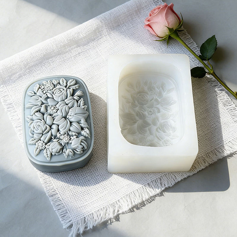 Square Floral Silicone Soap Mo - đánh giá và giá Soap Making Gifts