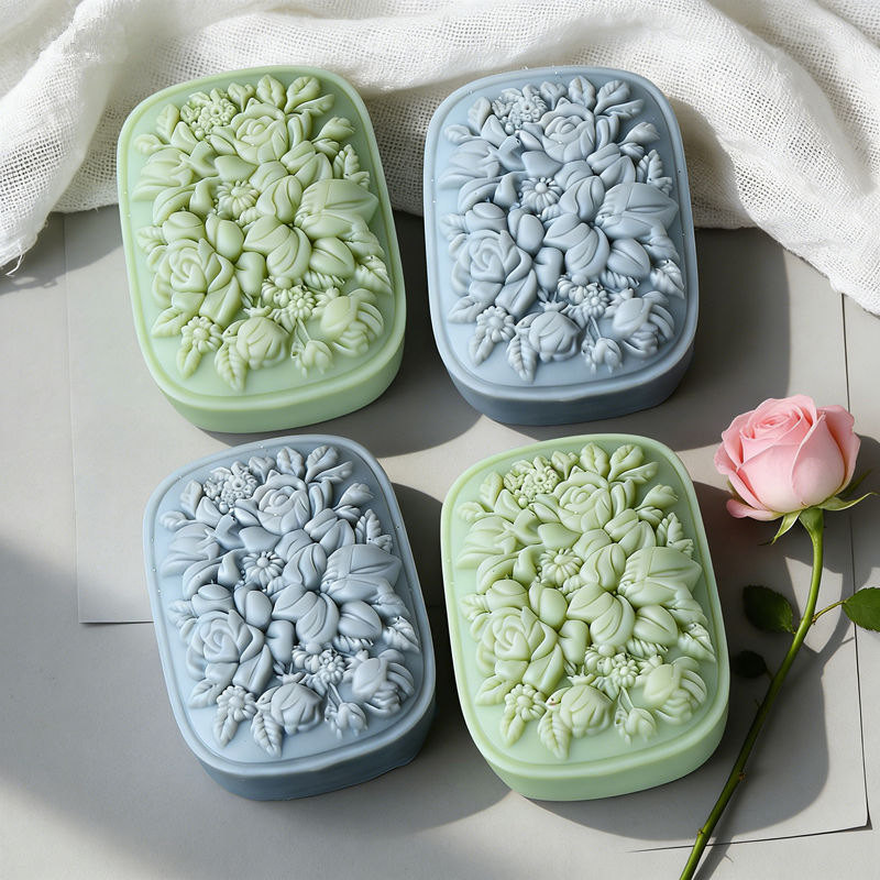 Square Floral Silicone Soap Mo - đánh giá và giá Soap Making Gifts
