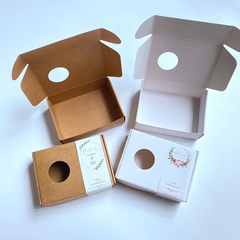 50pcs Kraft Box with Round Win - đánh giá và giá Kraft Soap Label