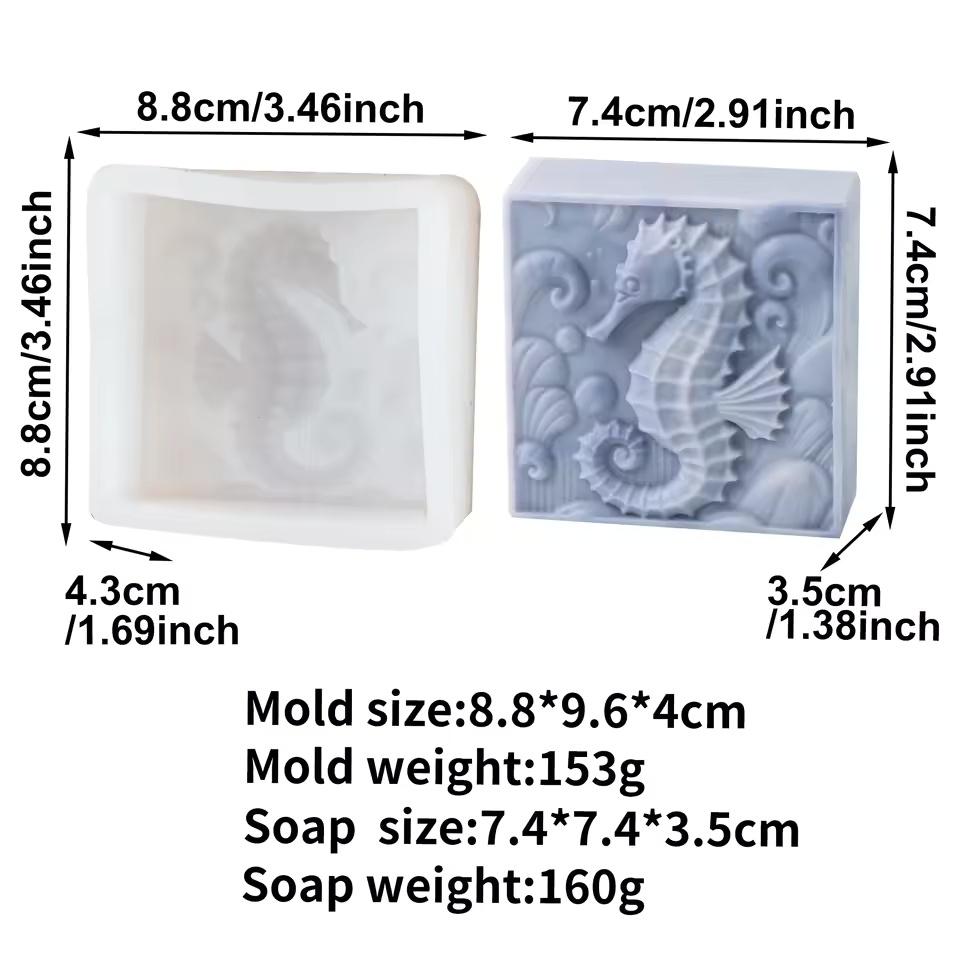3D Seahorse Silicone Soap Mold - đánh giá và giá Soap Making Gifts
