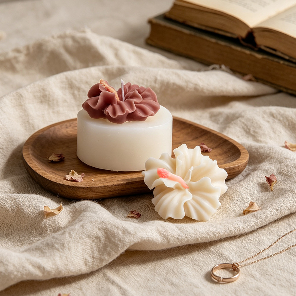 2pcs Hibiscus Flower Candle Mo - đánh giá và giá Soap Making Chemical