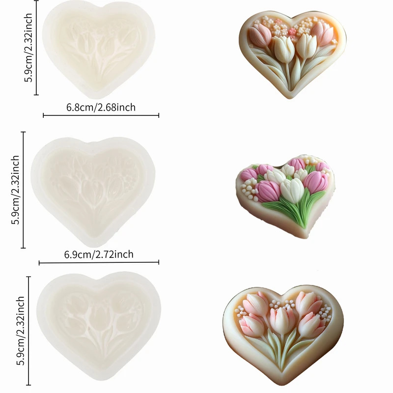 Silicone Mold for Heart-shaped - đánh giá và giá Soap Making Experiment